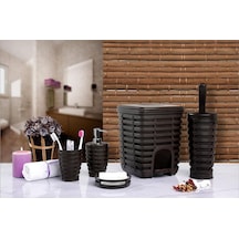 Primanova Palm 5 Parça Banyo Seti Kahverengi M-Sas06-10 Kahverengi
