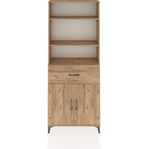 Arges Dolap 4 Raflı Tek Çekmeceli 2 Kapaklı 88x30x221 Çam-çam Atlas Çam