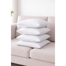 Turkıshrug Kıngdom 4 Adet Kalite Kare Kırlent İç Yastık 1.kalite Sünger Kırpıntı+ Elyaf Dolgulu 43x43 45 X 45 Beyaz