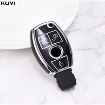 Mercedes S Serisi W221 Siyah-silver Anahtar Kılıfı