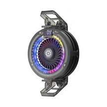 Siyah Rgb Telefon Soğutucu Fan Isı Göstergeli Mobil Oyunlar İçin
