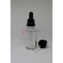 30Ml Cam Şeffaf Şişe İnce Cam Damlalık Kırılır Kapaklı (10 Adet)