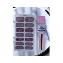 Jelüx Palette Lila Mor Renkli Yapışkan Tam Kaplama Jel Tırnak Seti Bakım Kiti İle 5 Boy 14 Adet