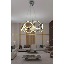 Drift Modeli Modern Sarkıt Led Avize - - Kumandasız / Krom Krom