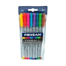 Triball 1.00 Mm Tükenmez Kalem 8 Renk Set Tek Ebat Karışık Çok Renkli