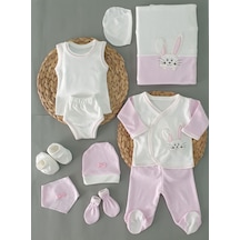 Papyon Baby Kids Petite Ponpon Baby Yenidoğan 0-3 Ay Tavşan Işlemeli Desenli 10 Pa Açık Pembe