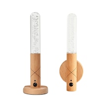 Moveevo Ahşap Hareketli Sensörlü Led Gece Lambası, 3 Renkli 3000-6000k , Usb Şarj Edilebilir, 2 Adet, Kabinet/entrance Işığı, Kolay Kurulum Açık Kahverengi