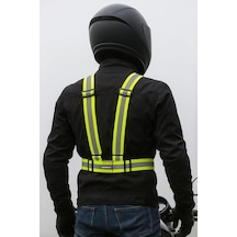 Xmlbayiciniz Tr Motosiklet Ve Bisiklet Reflektörlü Kemer Yelek, Unisex, Siyah Genel