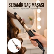Kalın Bukleler İçin 25 Mm Saç Maşası Seramik Plakalı 230 Derece Yeni Nesil Diğer
