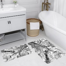 Eliana Home Dijital Baskılı 2'li Banyo Paspas Takımı Lna5151 Siyah