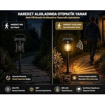 Panter Solar Hareket Sensörlü Led Dekoratif Bahçe Lambası, Güneş Enerjili 3000k Sarı Gün Işığı, 360 Derece Aydınlatma, 100 Lümen, Pır Sensörlü, 600 Mah, Dış Mekan Su Geçirmez 4 Işık