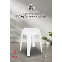 2 Adet Raket Büyük Boy Sağlam Kaliteli Kalın Tabure Beyaz-ma133 2 Adet