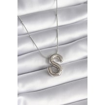 Ezoconcept 316l Çelik Gümüş Renk Bubble "s" Harf Model Kadın Kolye