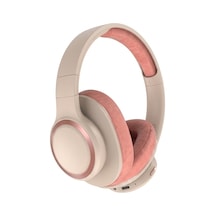 Yeni Nesil Şık Ergonomik Tasarım Extra Bass Kablosuz Bluetooth Mikrofonlu Spor Kulaklık Sd Kartlı Bej - 589802581