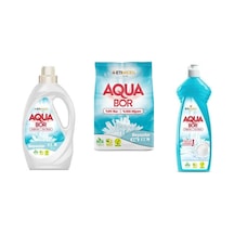 Aquabor Doğal Mineralli Sıvı Beyaz + 4 Kg Beyaz + Elde Bulaşık 3 Lü Set