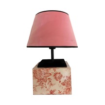 Dacy Çiçek Baskılı Polyester Abajur Pembe