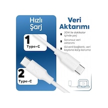 Type-c To Type-c İle Uyumlu İphone Ve İle Uyumlu Hızlı Şarj Ve Data Kablosu 40 Cm Siyah