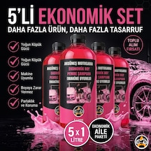 5 Adet Akgüneş Motogaraj 1lt Pembe Köpük Oto Şampuanı Konsantre 100 Kat