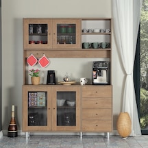 Pasific Home Grano Kahve Köşesi Çok Amaçlı Kiler Dolabı, 140 cm, Koyu Meşe