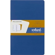 Moleskine Çizgisiz Volant Not Defteri 2'li Set L Boy Mavi + Amber Sari 103 Ivory