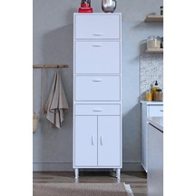 Eliusta Ora 48 Cm Derinlikte Beyaz Mutfak/kiler Dolabı 60x194x48 Cm 1 Çekmece 5 Kapak Modüler Dolap Beyaz