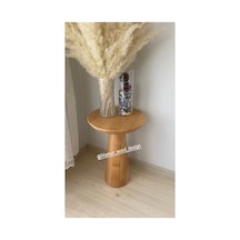 Ihlamur Wood Design Tek Adet Vernikli Mantar Sehpa Ahşap