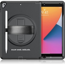 Newface İpad Uyumlu 10.2 7.nesil Kılıf Hand Strap Tablet Kılıfı Glblseme - 88 - Siyah