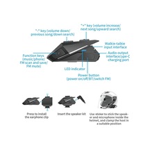 Motosiklet Kask Kulaklık Bt5.0: Kablosuz Kulaklık, Ip67, Fm Radyo, Mikrofonlu