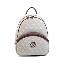 Silver Polo Sp945 Kadın Sırt Çantası Monogram Taş-kahve
