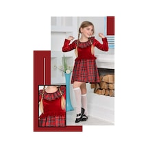 Kadife Peri Etekli Kız Çocuk Elbise Kırmızı Kadife Peri Etekli Kız Çocuk Elbise Kırmızı