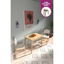Vilinze Ege Sandalye Avanos Ahşap Mdf Mutfak Masası Takımı - 90x120 Cmavanos-06090k-nn-19n-ege2-sigmabeyaz