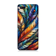 Oppo Rx 17 Neo Uyumlu Gökkuşağı Tüylerin Uyumu Desenli Silikon Kılıf Çok Renkli