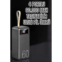 Hubrendy  Powerbank 60.000 Mah Hızlı Şarj 4 Çıkışlı Uzun Şarj Süreli Dijital Göstergeli Diğer