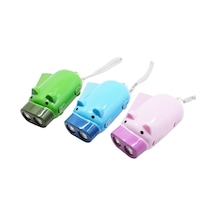 Sones 3 Adet El Presli Güçlendirilmiş Karikatür Domuz Şekilli El Feneri, Acil Durum Led'i, 2 Işık, Askılı, Rastgele Renk Teslimatı Çok Renkli