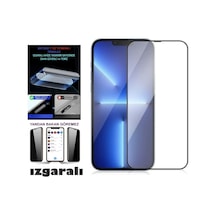 Apple  Uyumlu iPhone 14 Hayalet Ekran Koruyucu Toz Filitreli Izgaralı Anti Dust Tam Kaplayan Kırılmaz Cam