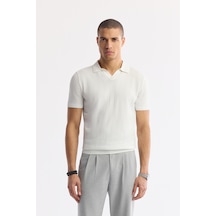 Avva Erkek Ekru Polo Yaka Rayon Triko Regular Fit T-shirt A51y5015