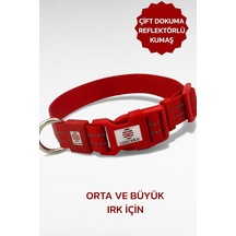 Reflektörlü Köpek Tasması, Büyük Ve Orta Irk Köpek Tasması, Köpek Boyun Tasması Kırmızı-l