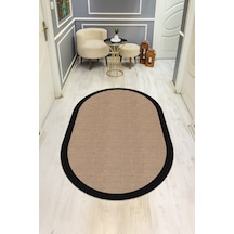 Modern Desenli Oval Dijital Baskı Kaymaz Taban Halı H0364 Renkli