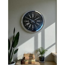 Dark Elegance 40 Cm Metal Krom Duvar Saati Çok Renkli