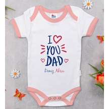 Bitmeyenkartus Bk Kids Kişiye Özel Pembe Bebek Body Zıbın - Model 10 Çok Renkli