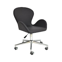 Mobilyakeyfi Bürocci Roberta Metal Ayaklı Çalışma Koltuğu-Gri Deri-2069A0125