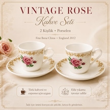 Tr Vintage Rose 2 Kişilik Fine Bone China Kahve Seti En2012roy Diğer