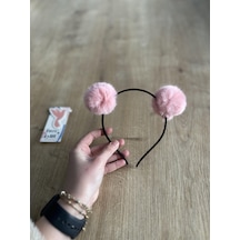 Pembe Ponpon Kız Çocuk Tacı - Pembe
