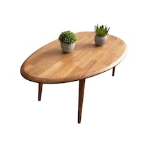 Fawdecor Asimetrik Masif Ahşap Modern İskandinav Oval Kestane
