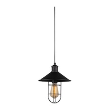 Rys Retro Metal Kafesli Tekli Sarkıt Avize Çap.23 Cm Beyaz