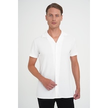 Efor Slim Fit Apaş Yaka Modal Karışımlı Kısa Kol Beyaz Gömlek G 1590 Beyaz Efor Slim Fit Apaş Yaka Modal Karışımlı Kısa Kol Beyaz Gömlek G 1590 Beyaz