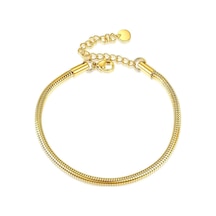 Yılan Zincirli Bileklik Trendy Titanyum Çelik 3mm All-match Basit Bileklik Altın