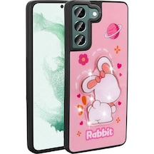 Galaxy Uyumlu S21 Fe Kılıf Şirin Hayvan Figürlü Ve Simli Sert Silikon Kapak Royal Case/amas Pembe