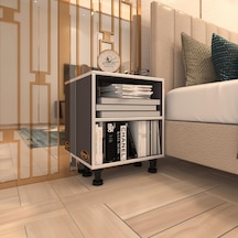 Kenzlife Komodin Tereşkova Gri 47 39 19 Mutfak Banyo Ofis Dolabı Komidin Siyah Ayaklı M Cordoba