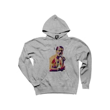 Queen Freddie Mercury Portre Gri Kapşonlu Sweat Gri